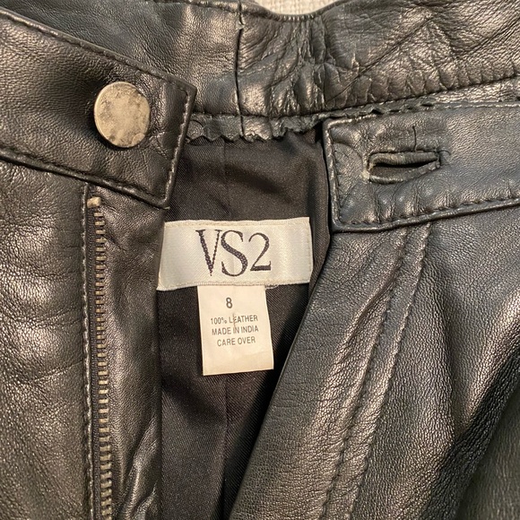 Leather pants, womens size 8, black - Picture 5 of 9